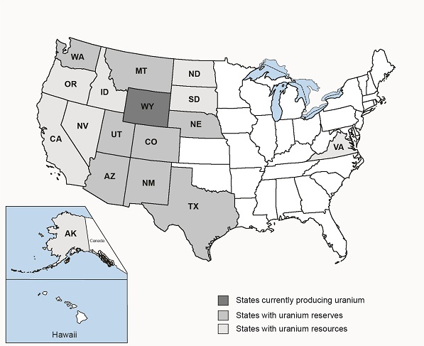 Uranium resources by state.